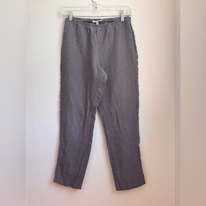 Eileen Fisher Gray Linen Ankle Pants